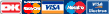 MasterCard, Eurocard, Visa, Maestro, Visa-Electron